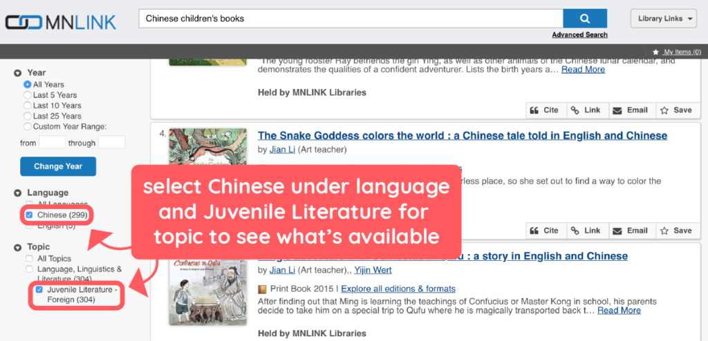 Check out Chinese Children's Books from the library